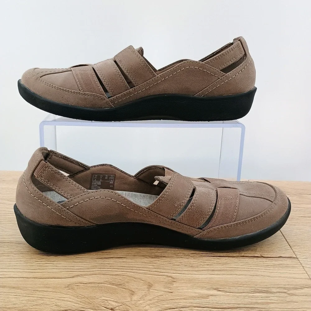 Clarks Cloudsteppers Sillian Paz Womens 8 M Bronze Metallic Comfort Loafer Shoes